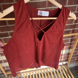 Hallelu suede crop top